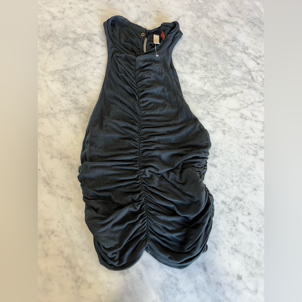 Elegant Black Ruched Pilcro Tank from Anthropology NWOT